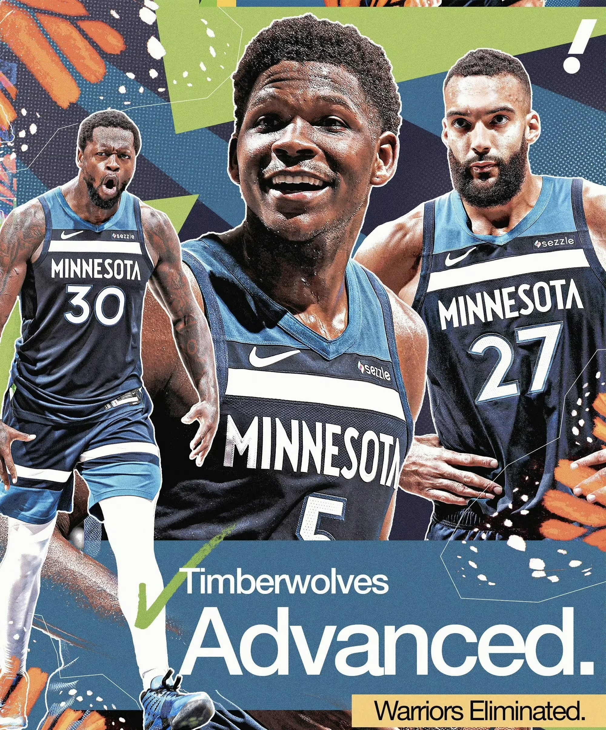 NBA季后赛焦点战，森林狼正面击溃公牛